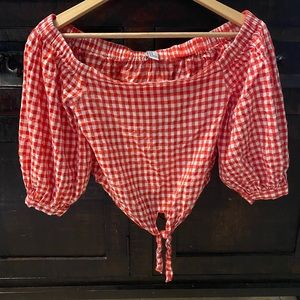 Red Gingham top M